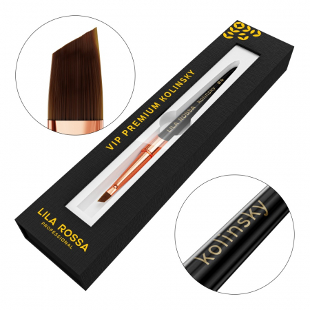 UNGHII - Pensula unghii Slant brush Lila Rossa VIP Premium Kolinsky #4