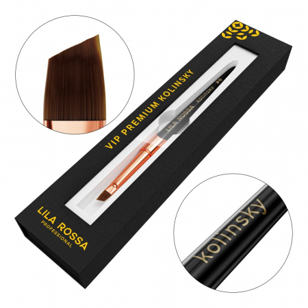 UNGHII - Pensula unghii Slant brush Lila Rossa VIP Premium Kolinsky #6