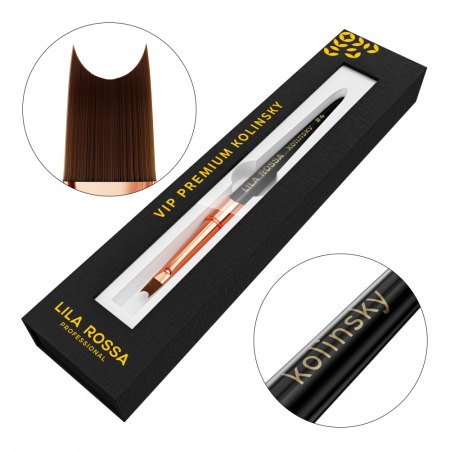 UNGHII - Pensula unghii U shape Brush french Lila Rossa VIP Premium Kolinsky #4
