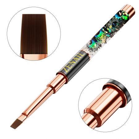 Pensule unghii - Pensula unghii varf drept Zenail Ocean #4