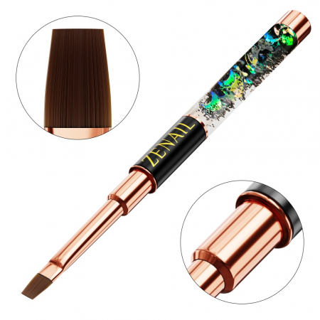 Pensule unghii - Pensula unghii varf drept Zenail Ocean #6