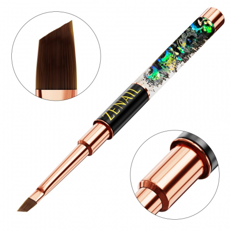 Pensule unghii - Pensula unghii varf inclinat Zenail Ocean #4