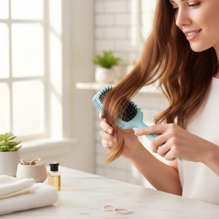 Perie de par pentru definirea buclelor, albastră, Idc Institute, 99118 [3]