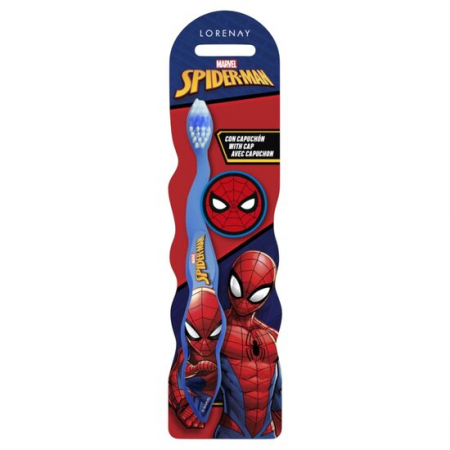 Import - Periuta de dinti pentru copii, cu capac, Spiderman, 2565