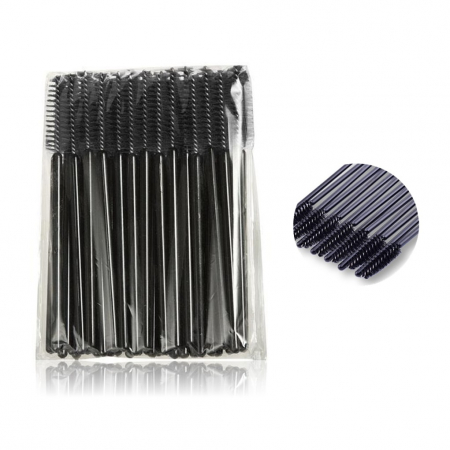 Ustensile extensii gene - Periute mascara de unica folosinta, set 50 buc. negre