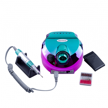 Pila electrica, freza de unghii, Miley, 65W, 35.000 rpm, chameleon verde/roz [5]