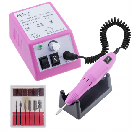 Pila electrica, freza unghii pentru incepatori, Miley, roz, 14.000 rpm, 12 W [4]