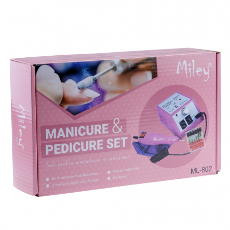 Pila electrica, freza unghii pentru incepatori, Miley, roz, 14.000 rpm, 12 W [5]