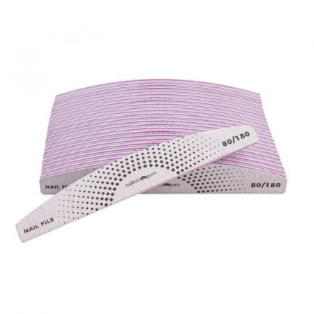 Unghii tehnice - Pila semiluna Nailshop 80/180 - set 25 buc.