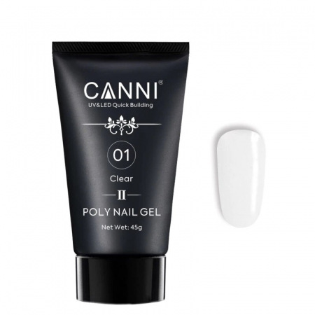 Polygel uv Canni pentru constructie unghii, Premium 01, 45 ml, clear [0]