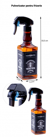 Pulverizator pentru frizerie, din plastic dur, maro, 500 ml [2]