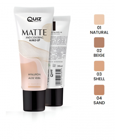 Fond de ten - Fond de ten QUIZ COSMETICS Matte and Covering Hyaluron Aloe Vera