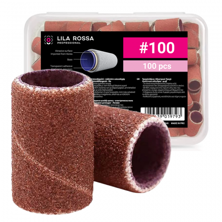 UNGHII - Rezerve smirghel pentru freza unghii, 100 bucati, maro, #100, inele smirghel pentru pila electrica unghii