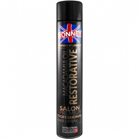 Spray fixativ - Fixativ puternic cu ulei de macadamia Ronney Professional FIX-5 750 ml