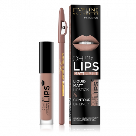 Ruj lichid mat + creion Eveline Oh! My lips [2]