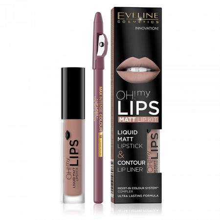 Ruj lichid mat + creion Eveline Oh! My lips