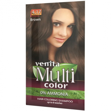 Vopsea par - Sampon Colorant si Nuantator, Multicolor, Venita, 4.17 Brown, 40g