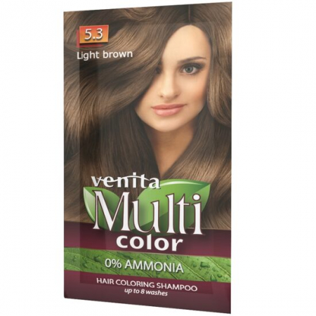 Vopsea par - Sampon Colorant si Nuantator, Multicolor, Venita, 5.3 Light Brown, 40g
