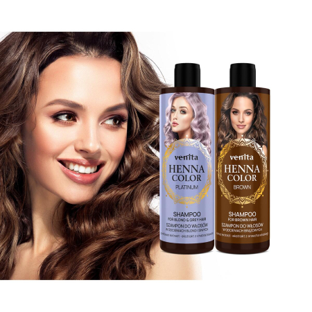 Sampon Henna Color Brown, pentru par in nuante de maro, Venita 300ml [1]