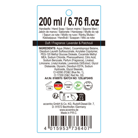 Sapun lichid de maini Lavender & Patchouli, Sleep Well, Accentra, 8160970, 200ml [1]