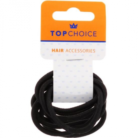 Elastice, agrafe - Set 10 elastice de par "Elegant Black, Top Choice TC66214
