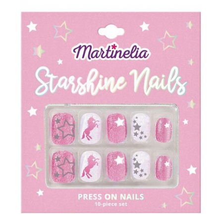 Import - Set 10 unghii false Starshine Nails, cu adeziv Press-On, pentru fetite, Martinelia