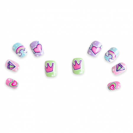 Set 10 unghii false Unicorn Nails, cu adeziv Press-On, pentru fetite, Martinelia 62500 [1]