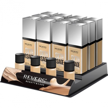 Fara Categorie - Set 12 bucati Fond de ten cu pompita, Skin Visage Expert, Revers, 30 ml