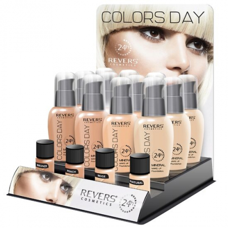 MACHIAJ - Set 12 bucati Fond de ten hidratant, acoperire medie, Colors Day, Revers, 50 ml