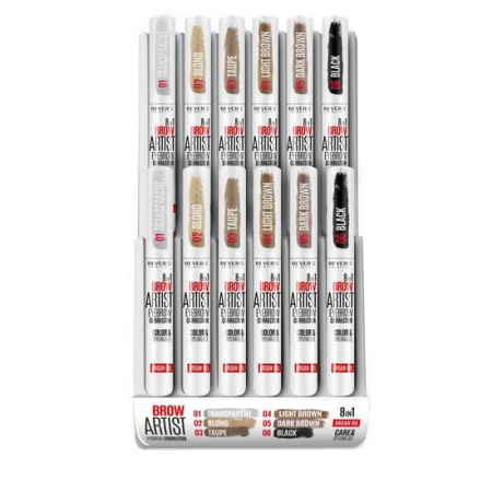 Fara Categorie - Set 12 bucati Gel styling corector sprancene 8 in 1 Brow Artist Revers, 7 ml