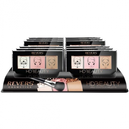 Fara Categorie - Set 12 bucati Paleta de machiaj pentru contur, Pro Contour, HD Beauty, Revers, 12,5 g
