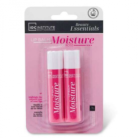 MACHIAJ - Set 2 balsam de buze cu hidratare intensa Moisture Rose Duo IDC Institute 42102, 2x4 g