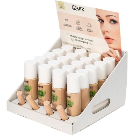 Fara Categorie - Set 20 Fond de ten Anti Aging Foundation + 4 testere, Quiz Cosmetics, 30ml
