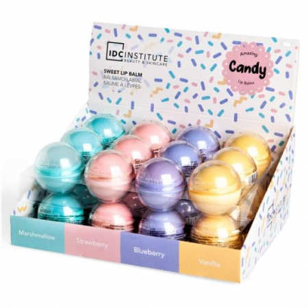 MACHIAJ - Set 24 bucati balsam de buze cu aroma Candy Egg IDC Institute 30133, 10 g