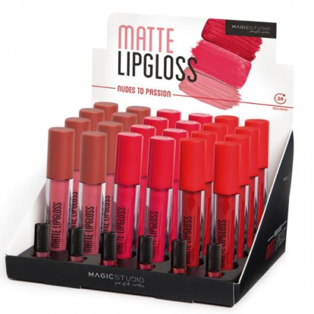 MACHIAJ - Set 24 bucati Ruj Lichid Matte Passion, rezistent la apa, 60736, Magic Studio