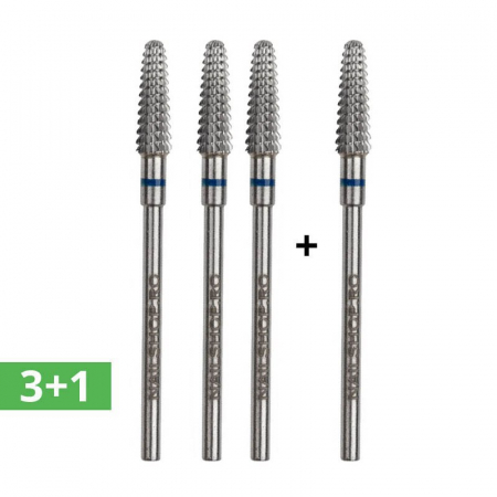 Aparatura manichiura - Set 3+1 gratis - bit carbid - con ascutit medie #205