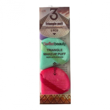 Import - Set 3 bucati burete de machiaj reutilizabil, Triangle puff, FP3053