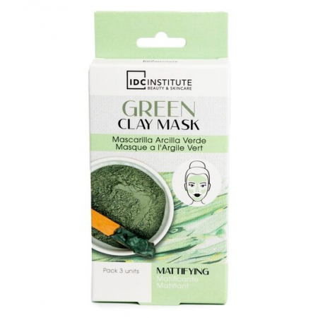 Import - Set 3 Masti faciale matifiante cu argila verde IDC Institute 90105, 3x7 g