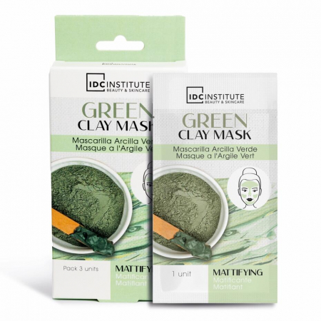 Set 3 Masti faciale matifiante cu argila verde IDC Institute 90105, 3x7 g [1]