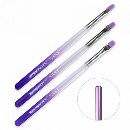 UNGHII - Set 3 pensule gel 2M Oval - Purple
