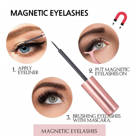 Gene false magnetice 3D, 3 perechi, cu tus magnetic si aplicator [5]