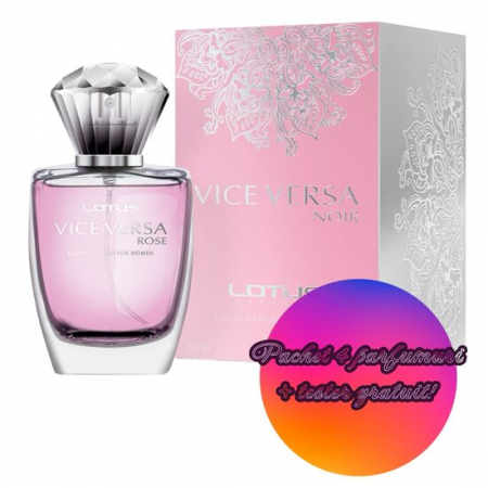 Fara Categorie - Set 4 Apa de parfum Vice Versa Rose, Revers, Femei, 100 ml + Tester 100 ml GRATUIT