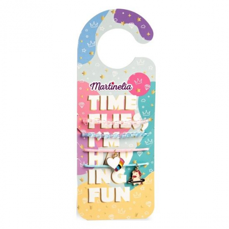 Import - Set 4 bratari pentru fetite Time flies I'm having fun Martinelia 8901B