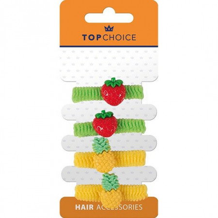 Import - Set 4 elastice de par, pentru copii, Top Choice 26638