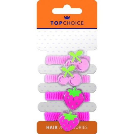Elastice, agrafe - Set 4 elastice de par, pentru copii, Top Choice TC22937