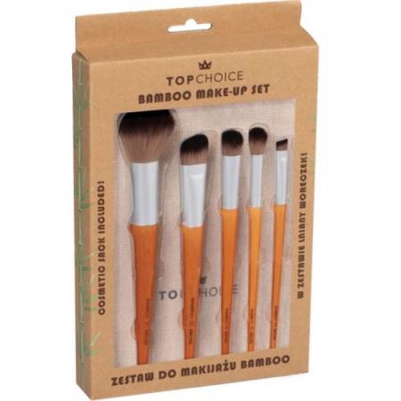 Import - Set 5 pensule machiaj cu maner din bambus Top Choice 37474