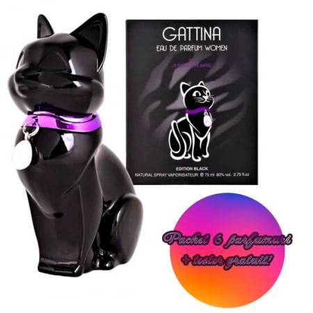 MyCosmetics - Set 6 Apa de parfum pentru femei Gattina Black Accentra 8256175, 75 ml+ Tester GRATUIT
