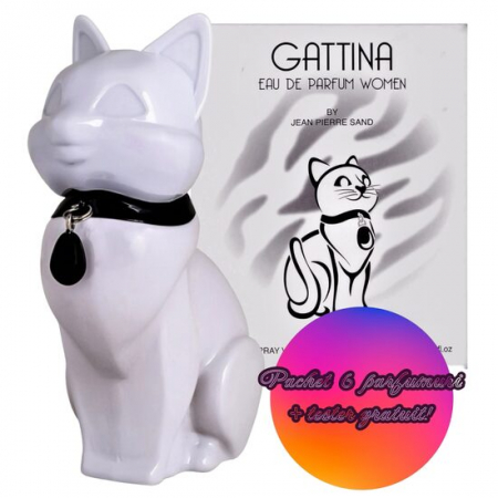 Fara Categorie - Set 6 Apa de parfum pentru femei Gattina White, Accentra, 8256174, 75 ml + TESTER