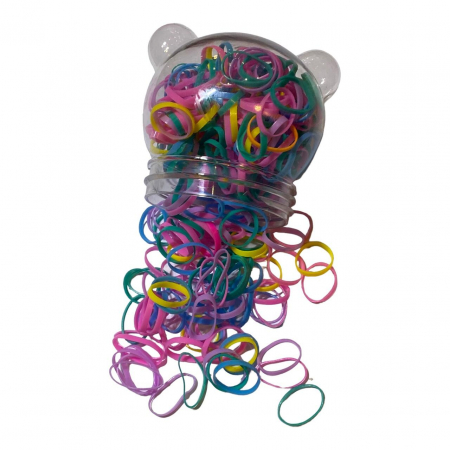 Set accesorii par copii, cu elastic par silicon colorat si clamute) [8]