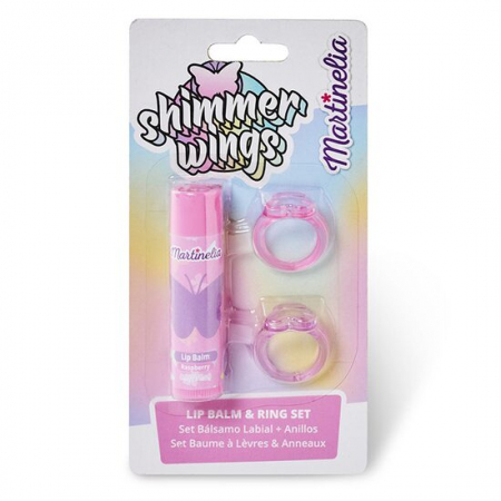 Set balsam de buze si 2 inele Shimmer Wings, Martinelia 26125, 4 g [0]
